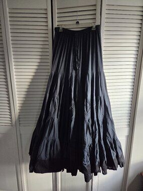 Black Ruffled Women's maxi/boho/gypsy Skirt